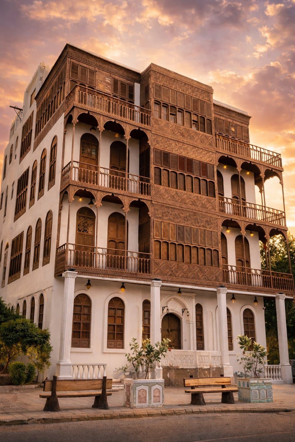 吉达历史之旅从吉达老城 (Jeddah Al-Balad) 开始，前往哈姆拉滨海大道 (Al-Hamra Corniche)。